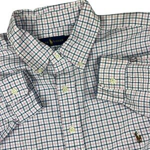 Ralph Lauren‎ Button Down Shirt Mens XLT Colorful Check Flannel Cotton Easter